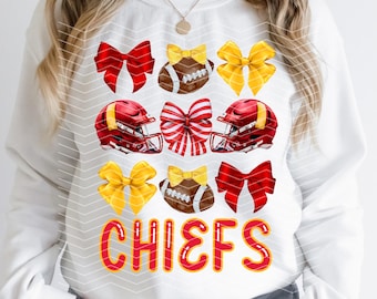 Coquette Chiefs Png | Coquette Kansas City Png | Trendy Preppy Kansas City | Coquette Football | Chiefs Png | Kansas City Game Day Png