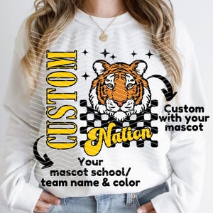 Custom Team School Collage Mascot Png | Custom School Spirit Png | Custom Team Mascot | Custom Retro Mascot Png | Custom School Mascot Png