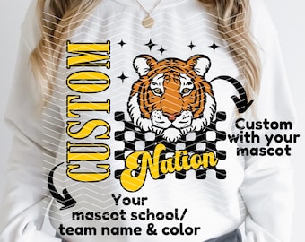 Custom Team School Collage Mascot Png | Custom School Spirit Png | Custom Team Mascot | Custom Retro Mascot Png | Custom School Mascot Png