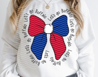 Let's Go Buffalo Bow Design | Coquette Buffalo Png | Trendy Preppy Buffalo Png | Buffalo Football Png |  Buffalo Png | Buffalo Bow Design