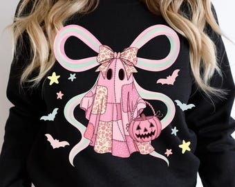 Coquette Halloween Png | Pink Cute Boo Ghost Bow Png | Coquette Spooky Png | Halloween Boo Ghost Png | Preppy Halloween Png | Halloween Bow