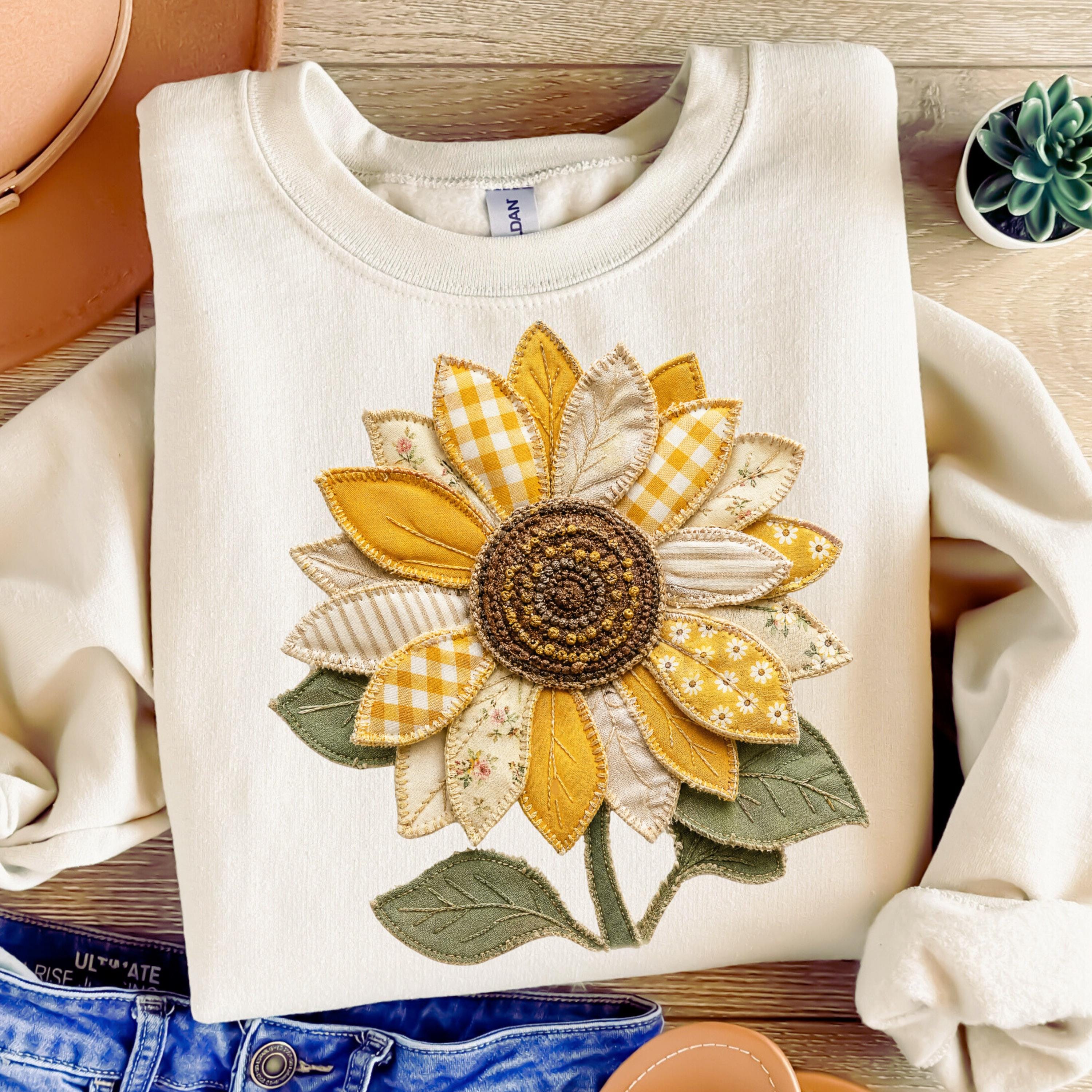 Flower Quilted Sweatshirt - Etsy