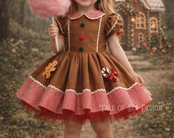 Gingerbread Girl Dress, Toddler Christmas Dress - Etsy