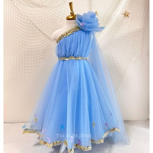 Cinderella Princess Dress for Toddler, Halloween Princess Costume, Blue Princess Dress