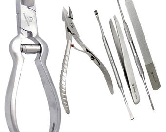 Professional Podiatry Toe Nail Clipper Set for Thick Nails: Complete Chiropody Foot Care Tools for Optimal Nail Health and Grooming