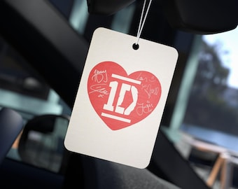 One Direction Heart Car Air Freshener, Double Sided, 3 Scents