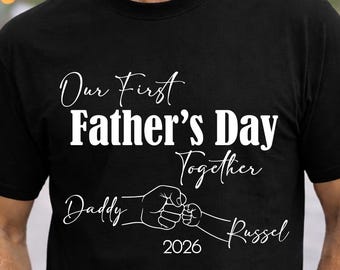 Our First Father's Day Tee, Personalized Father's Day T-Shirt, Custom Father's Day Matching Shirt, Father's Day Gift, 1st Fathers Day