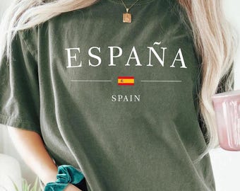 Comfort Colors® España Flag T-Shirt: Spain Vacation Tee, Travel in Spain T-Shirt, Spanish Style T-Shirt, España Lover Tee, Gift For Friend