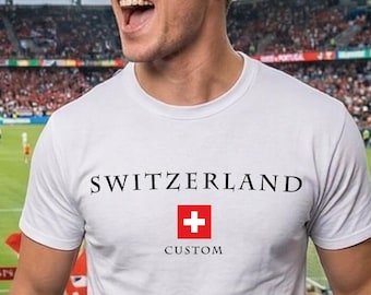 Camiseta de fútbol de Suiza, camiseta personalizada con el nombre del jugador, camiseta para aficionados a partidos internacionales, regalo de fútbol de Suiza