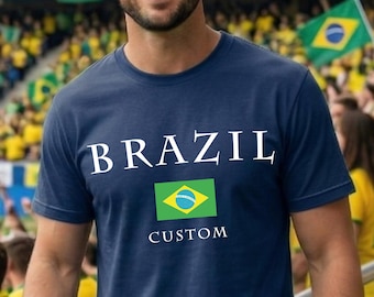 Camiseta de fútbol de Brasil, camiseta personalizada con el nombre del jugador, camiseta de partido internacional, regalo de fútbol de Brasil