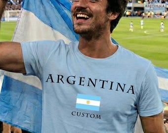 Camiseta de fútbol de Argentina, camiseta personalizada con el nombre del jugador, camiseta para aficionados a partidos internacionales, regalo de fútbol de Argentina