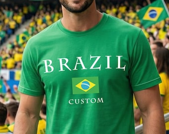 Camiseta de fútbol de Brasil, camiseta personalizada con el nombre del jugador, camiseta de partido internacional, regalo de fútbol de Brasil