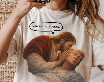Trump Jesus T-Shirt, Comfort Colors® Trump 2026 Humor Shirt, Divine Leader Meme Tee, Patriotic Healing Scene Shirt, Funny Political Shirt