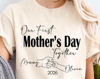 Our First Mother's Day Tee, Personalized Mother's Day T-Shirt, Custom Mother's Day Matching Shirt, Mother's Day Gift, 1st Mothers Day