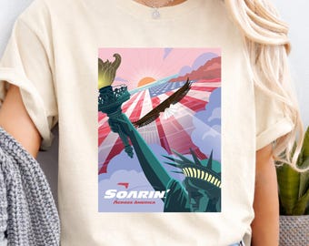 Soarin' across America Disney Celebrate 250 USA Shirt, Disney Independence Day Tee, WDW Epcot center Mickey & friends T-Shirt