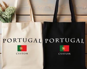 Portugal Soccer Tote Bag, Custom Player Name Bag, International Match Fan Tote, Portugal Football Gift