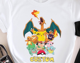 Camiseta de cumpleaños con nombre personalizado, camiseta infantil personalizada, camiseta con personaje de dibujos animados, conjunto a juego para toda la familia, regalo para niños
