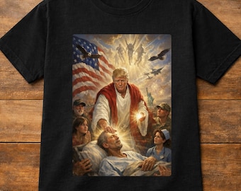 Camiseta Trump Jesus Humor Comfort Colors®, Arte del Líder Divino, Camiseta Política Patriótica, Regalo Conservador America First