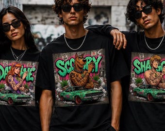Graffiti Streetwear Shirt, Dark Retro Cartoon Tee, Punk Graphic Shirt, Urban Graffiti Tee, Alternative Streetwear