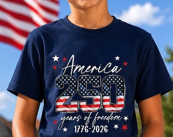 USA 250th Anniversary T-Shirt, Patriotic Flag 4th of July Toddler Tee, 4th July Family Shirts, USA 250th Anniversary Independence Day Shirts
