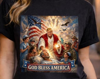 Camiseta Trump Jesus, Camiseta Comfort Colors® Trump 2026 Humorística, Camiseta con Meme del Líder Divino, Camiseta con Escena de Sanación Patriótica, Camiseta Política Divertida