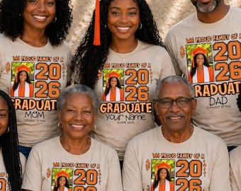 Proud Family of a Graduate T-Shirt, Graduation 2026 Shirt, Custom Photo Shirt, Senior 2026 Gift, Personalized Graduation Tee