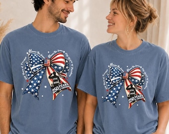America 250 Comfort Colors® Shirt, Patriotic Bow Shirt, 250 Years Of Freedom Tee, Fourth Of July Shirt, USA 1776 2026 Tee