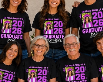 Proud Family of a Graduate T-Shirt, Graduation 2026 Shirt, Custom Photo Shirt, Senior 2026 Gift, Personalized Graduation Tee