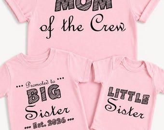 Big Sister Shirt, Little Sister Bodysuit, Matching Sister Outfit, Family Matching Shirts, Mom Shirt Matching