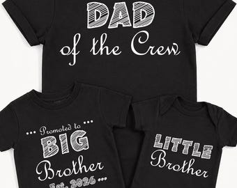 Big Brother Shirt, Little Brother Bodysuit, Matching Family Shirts, Brother Outfit Set, Dad of the Crew Shirt