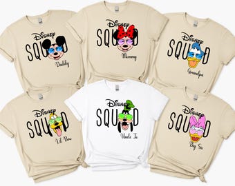 Disney Squad T-Shirt, Customizable Disney Family Tees, 2025 Disney Family Shirt, Disney Trip Shirt, Family Disneyworld Tee, Matching Shirts