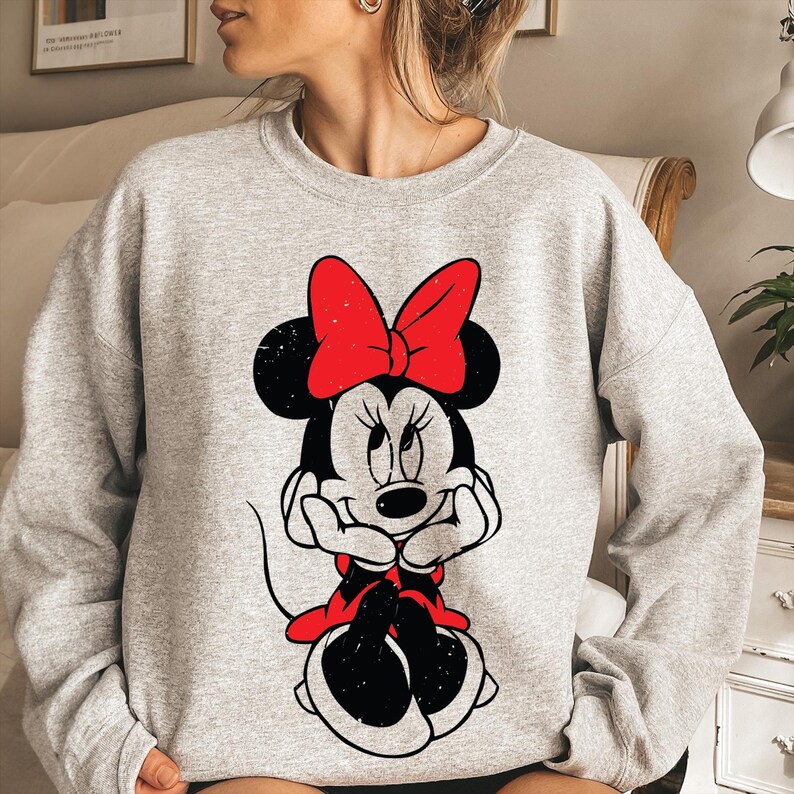 Minnie Mouse Shirt, Disney Women’s Shirt, Minnie Mouse Bow Sweatshirt, Minnie Gift T-Shirt image 9