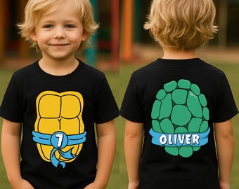 Custom Ninja Cartoon Birthday Shirt, Kids Group Costume Tee