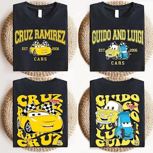 Disney Cars Shirt, Cars Lover Shirt, Disneyland Family Trip Tee, Pixar Lightening McQueen Tee, Tow Mater T-Shirt, Sally, Doc Hudson Shirt. afbeelding 6