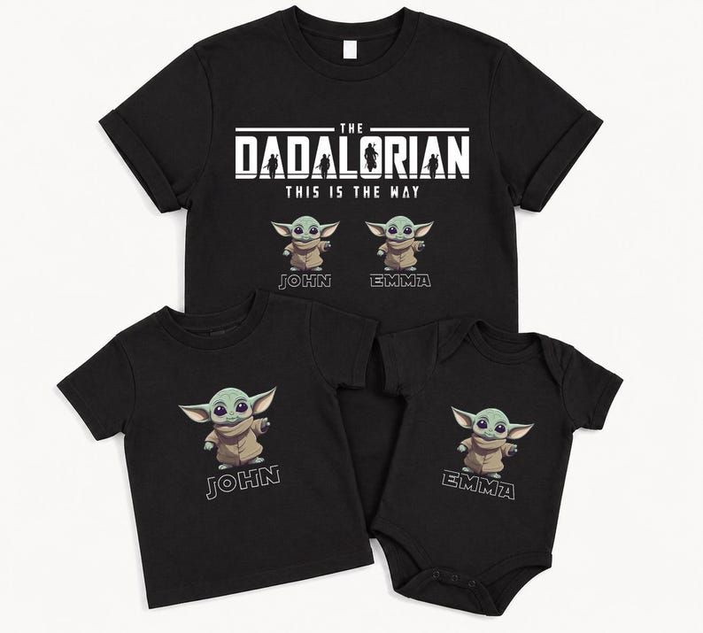 Custom Dadalorian T-Shirt, Star Wars With Kids Names Tee, Personalized Matching Dad Sweatshirt, Baby Yoda Shirt, Star Wars Shirt For Husband