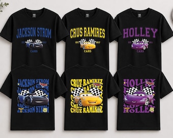Lightning McQueen Shirt, Tow Mater Shirt, Doc Hudson Shirt, Cars Birthday Tee, Race Car Graphic Shirt, Kids Cars Gift