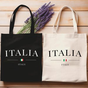 Italia Flag Canvas Tote Bag - Italy Trip Souvenir, Vacation Travel in Italy Tote Bag, Italy Lover Tote Bag, Italian Style Tote Bag