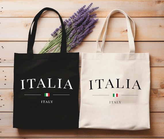 Italia Flag Canvas Tote Bag - Italy Trip Souvenir, Vacation Travel in Italy Tote Bag, Italy Lover Tote Bag, Italian Style Tote Bag