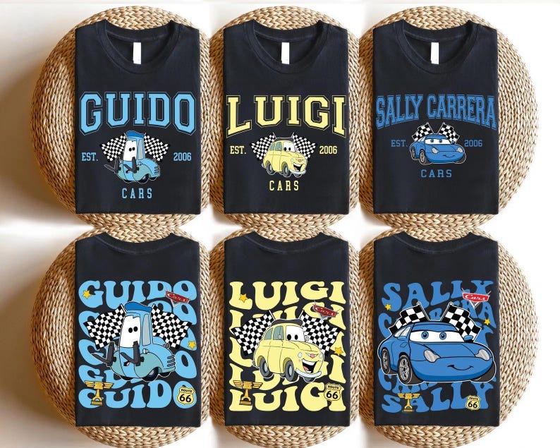 Disney Cars Shirt, Cars Lover Shirt, Disneyland Family Trip Tee, Pixar Lightening McQueen Tee, Tow Mater T-Shirt, Sally, Doc Hudson Shirt. afbeelding 4