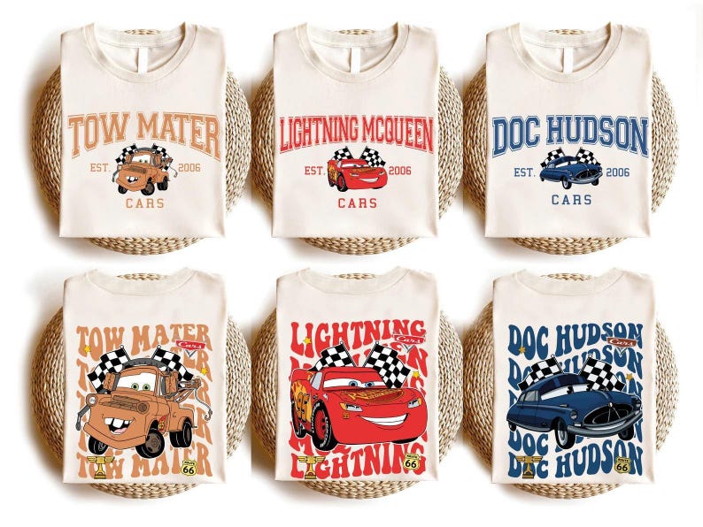 Disney Cars Shirt, Cars Lover Shirt, Disneyland Family Trip Tee, Pixar Lightening McQueen Tee, Tow Mater T-Shirt, Sally, Doc Hudson Shirt. afbeelding 1