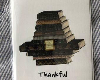 Thanksgiving Notecard; Thankful Thank You Note; Book Lover