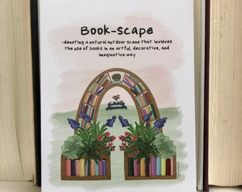 Book-scape Notecard: Illustrated Book Lover Gift