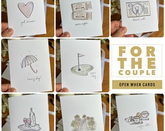 Notecard Set for Newlyweds/ Anniversary: open when, bridal/couple gift