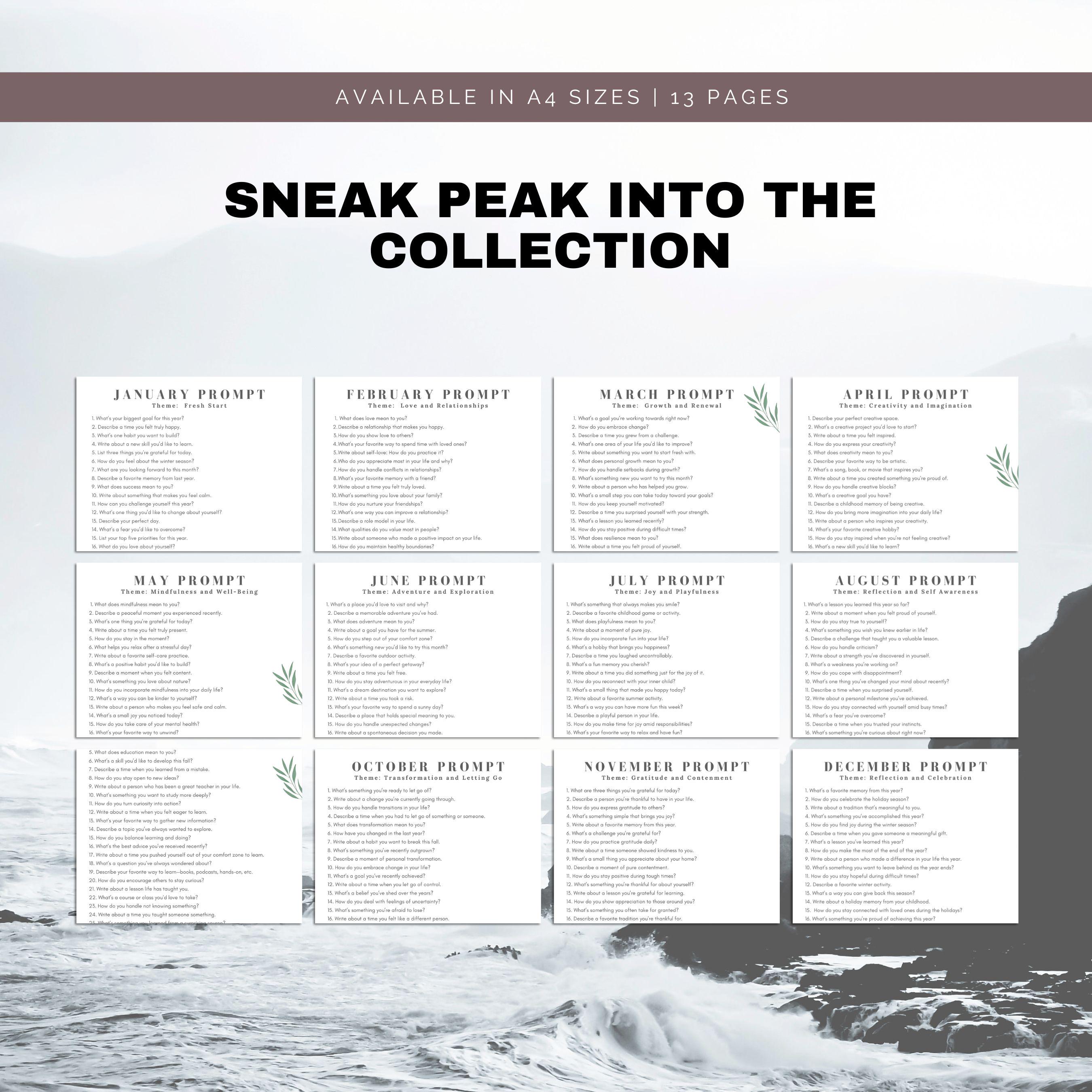 Beginner 365 Days Journaling Prompts for Whole Well Being | Year Long ...