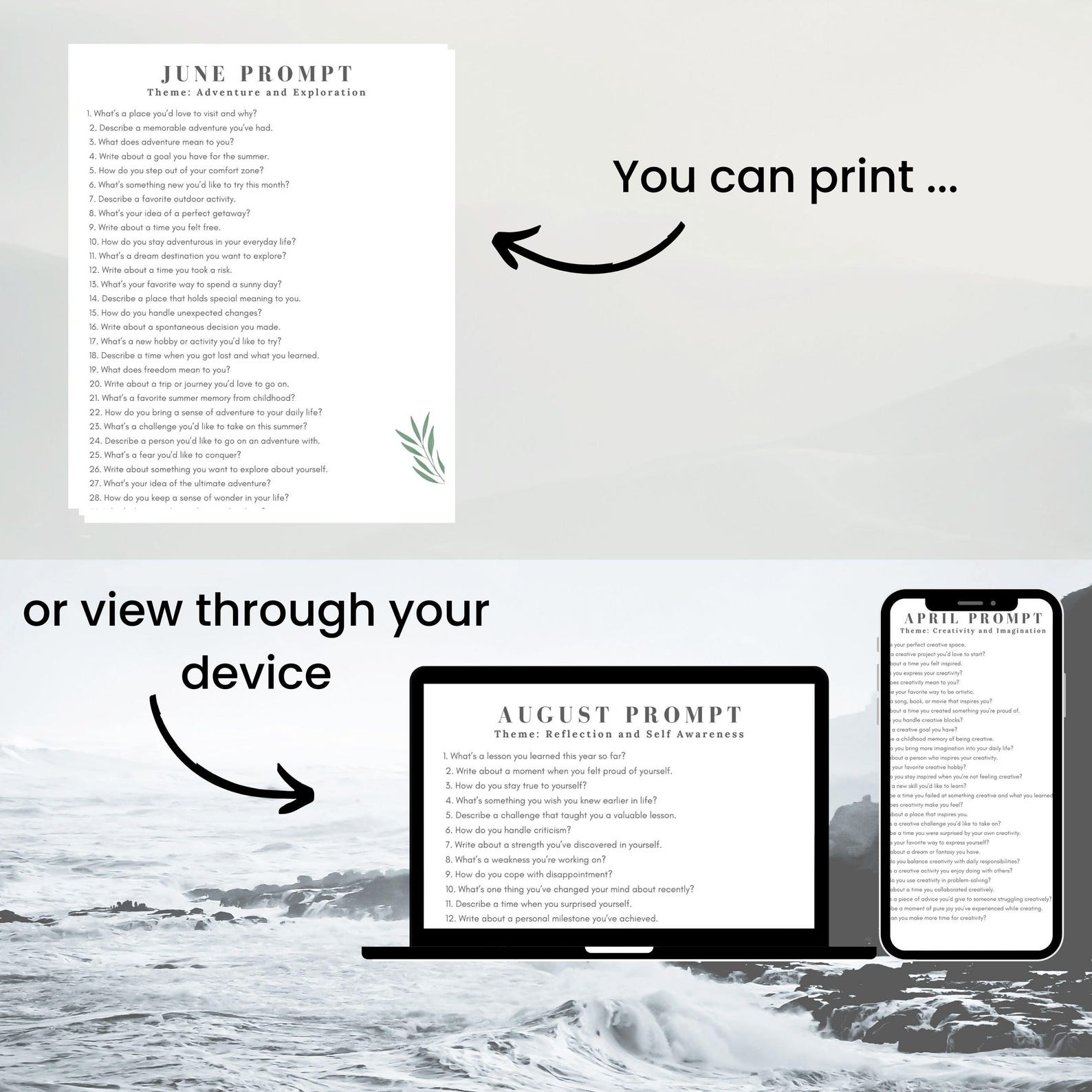 Beginner 365 Days Journaling Prompts for Whole Well Being | Year Long ...