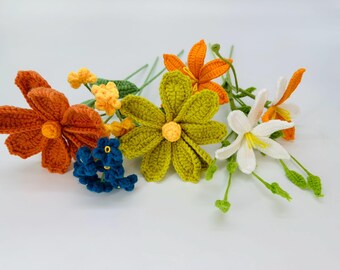 Crochet Flower Bouquet #8 , for gift, Valentine's Day, Mother's Day, Holiday, Christmas