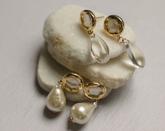 PRESLEY // pearl & glass drop earring // spring capsule