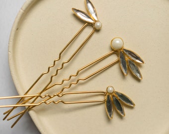 KIM // crystal & pearl hair pins // spring capsule