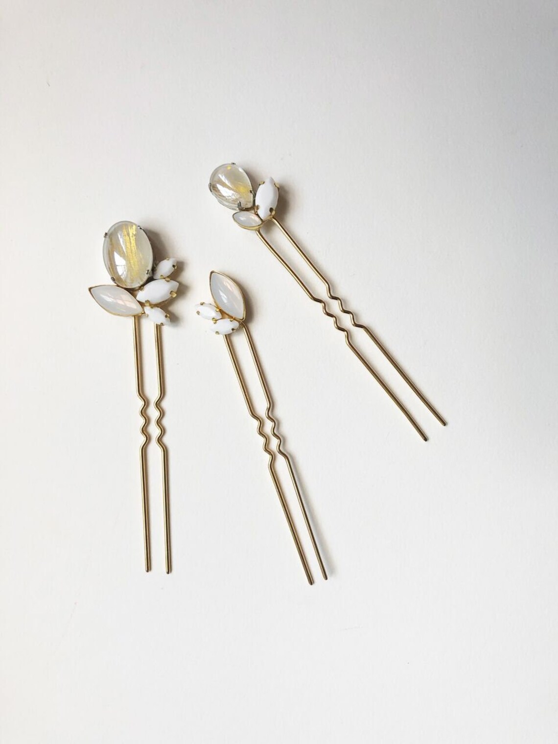 TONI / Bridal Hair Pins / Gold Brush Stroke Detail / Romantic Etsy
