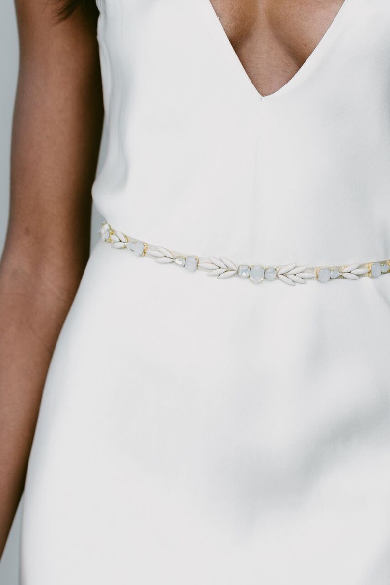 Heather Belt // Subtle & Sweet Crystal Bridal Belt image 1